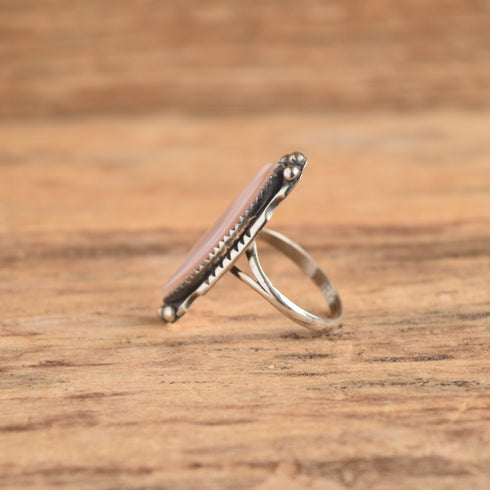 Navajo Pink Marquise Ring - Size 9.5